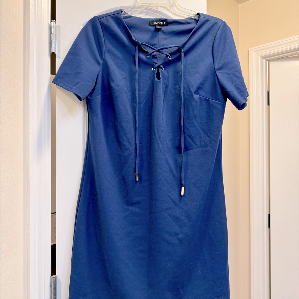 Roz & Ali blue polyester / spandex straight dress